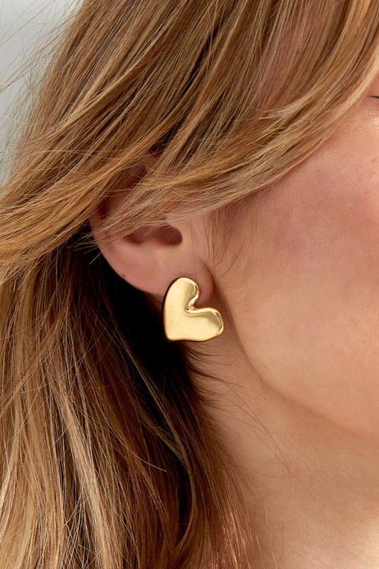 Earrings Heart stainless steel gold