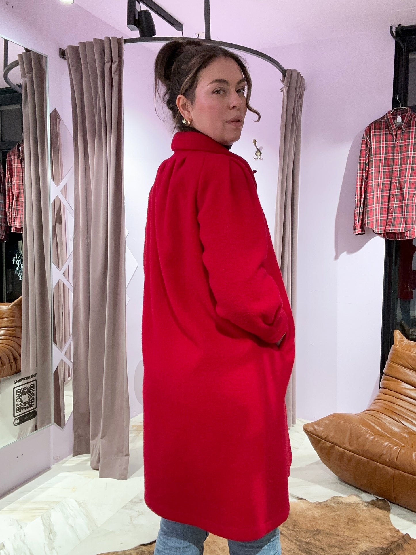 Vintage Ruby winterjas wol size S