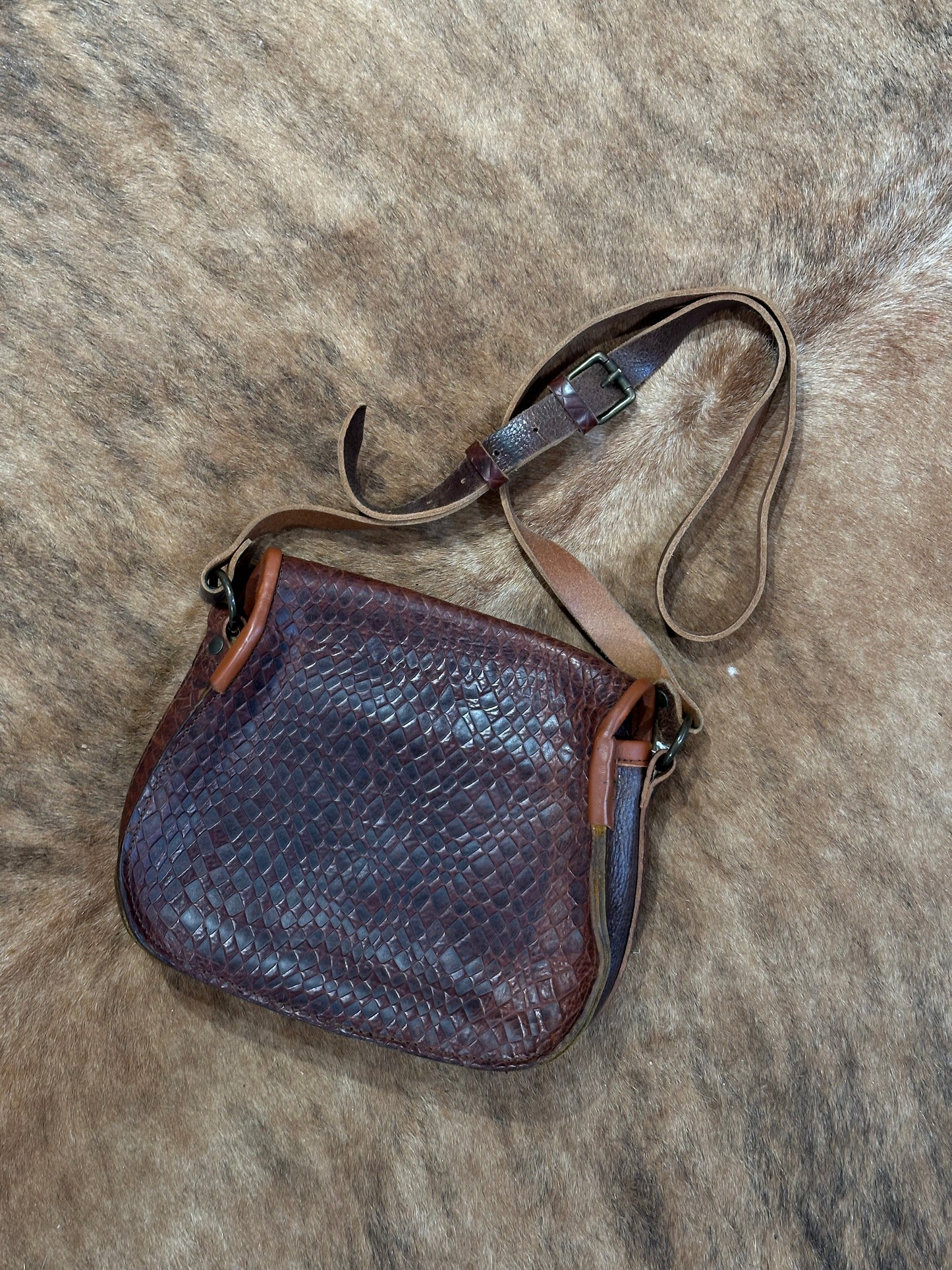 Vintage leather Damian shoulder bag