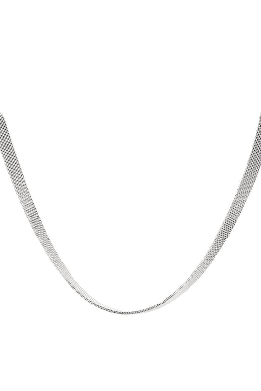 Stainless steel necklace elegant silver