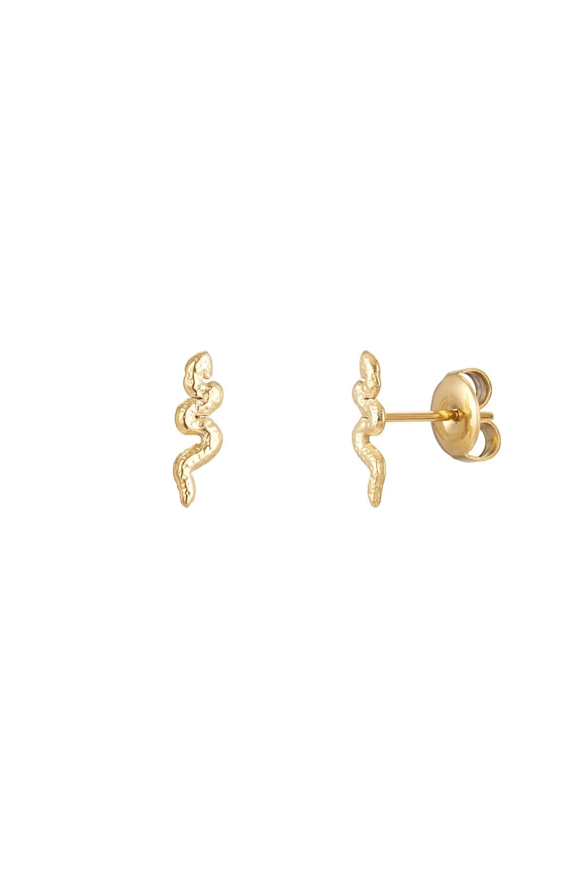 Earrings snake stainless steel gold