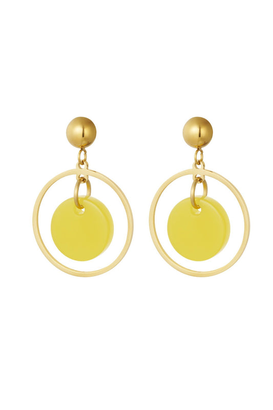 Earrings yellow accents