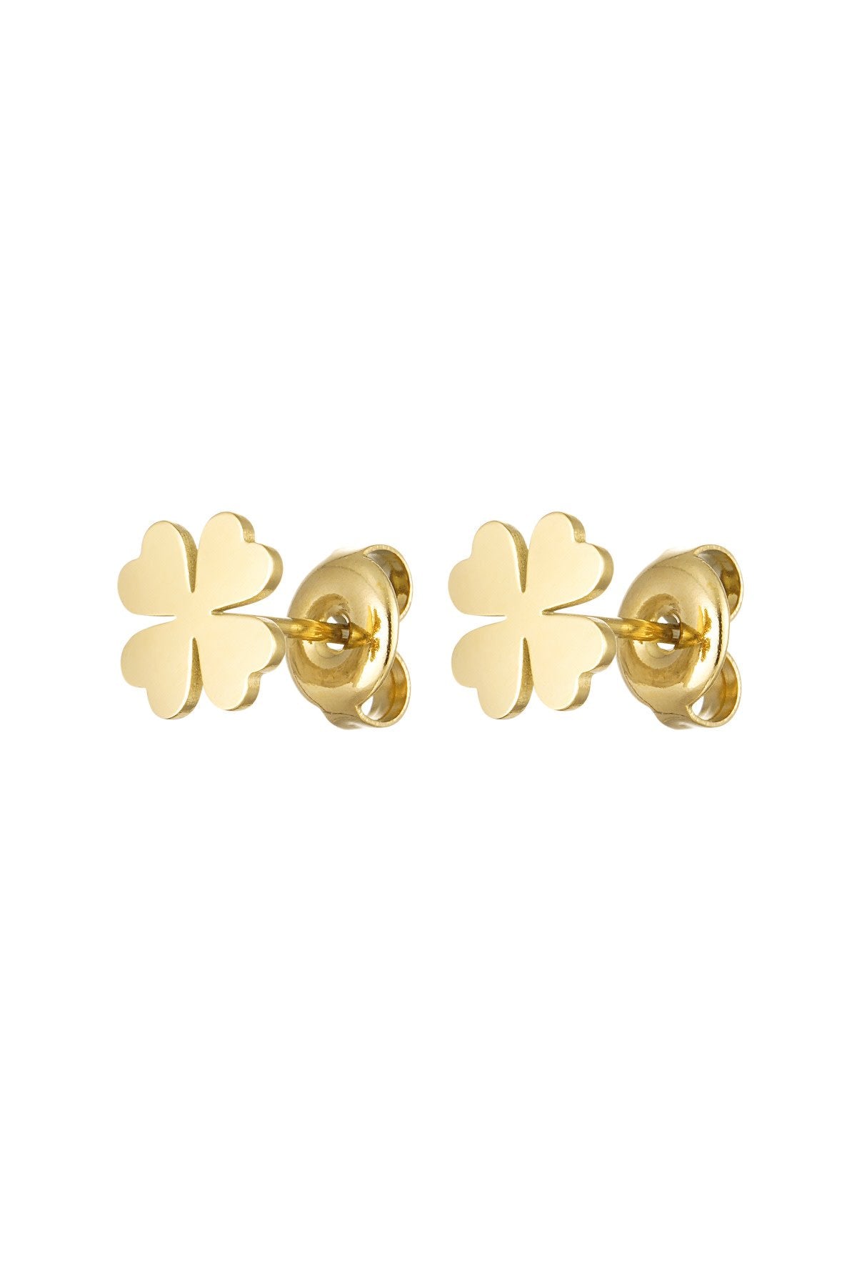 Stainless steel earrings clover gold