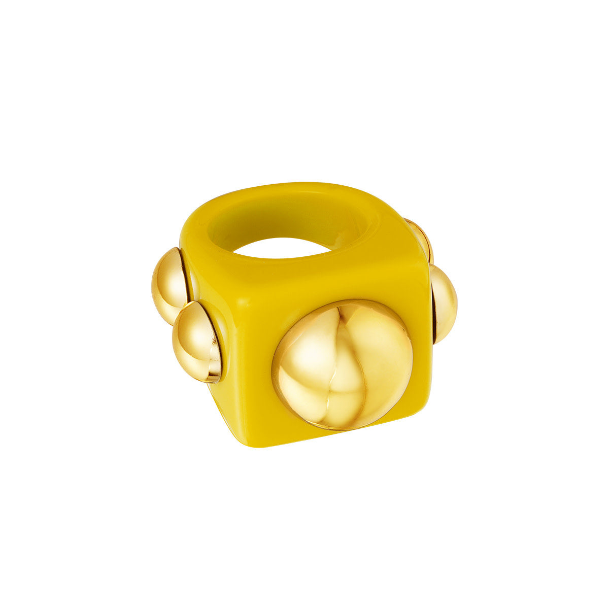 Round stud ring yellow size 17