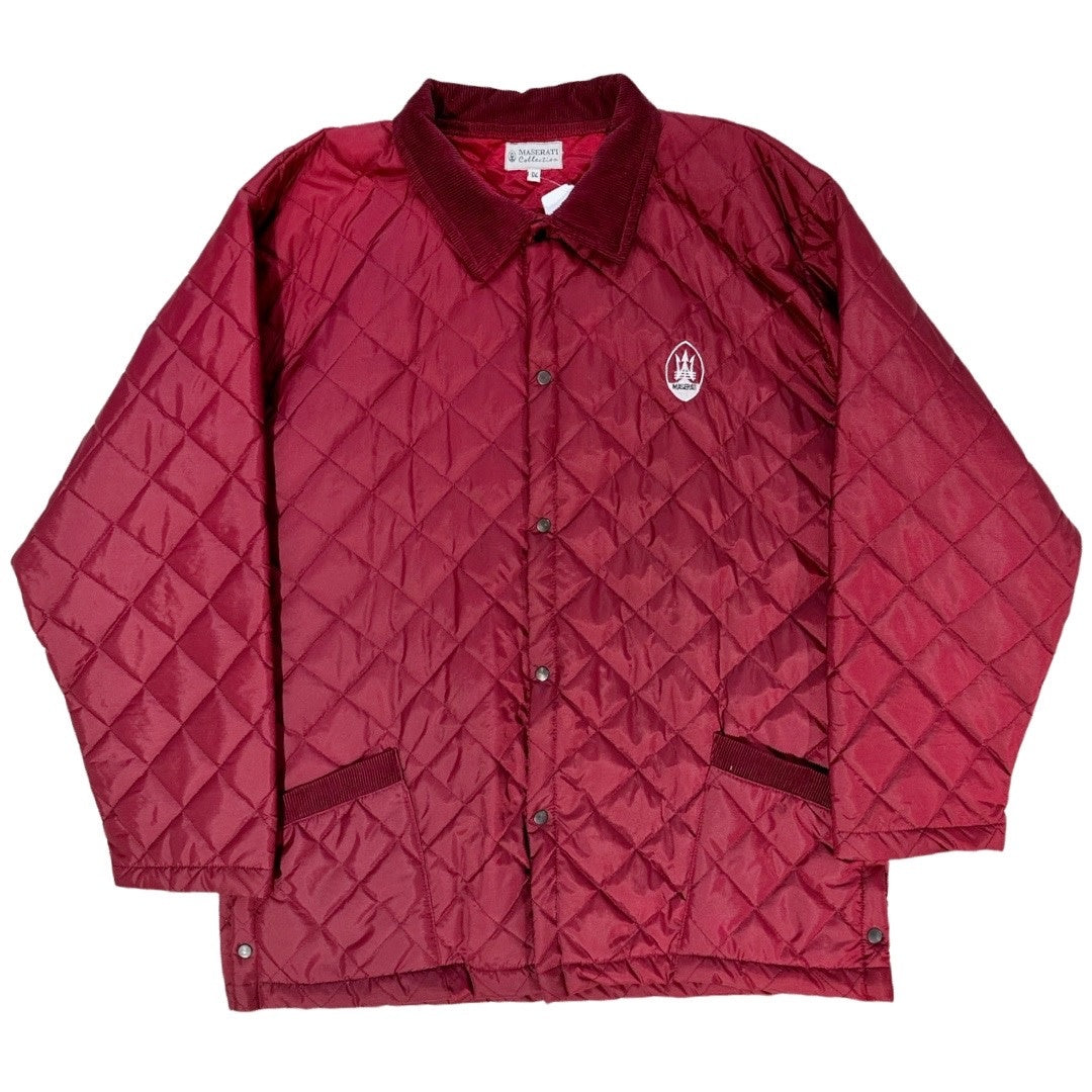 Vintage gewatteerde jas man rood size XL