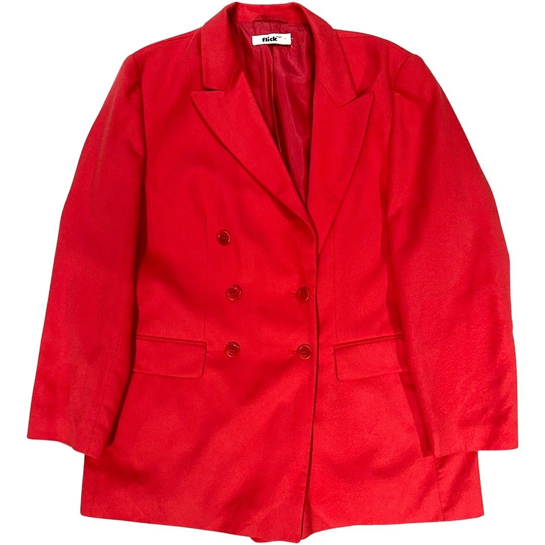 Vintage cashmere blazer rood size M