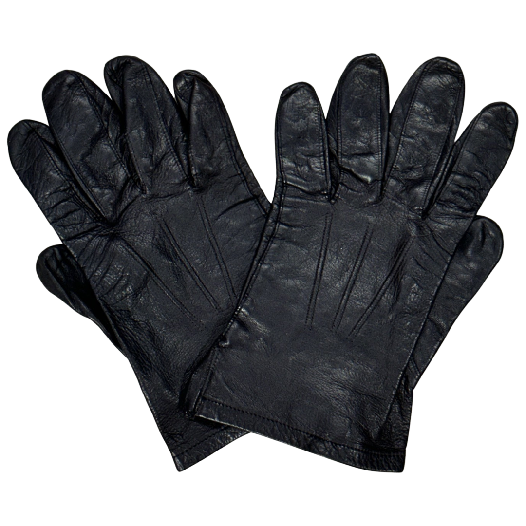 Zwart leren handschoenen met naadjes size L
